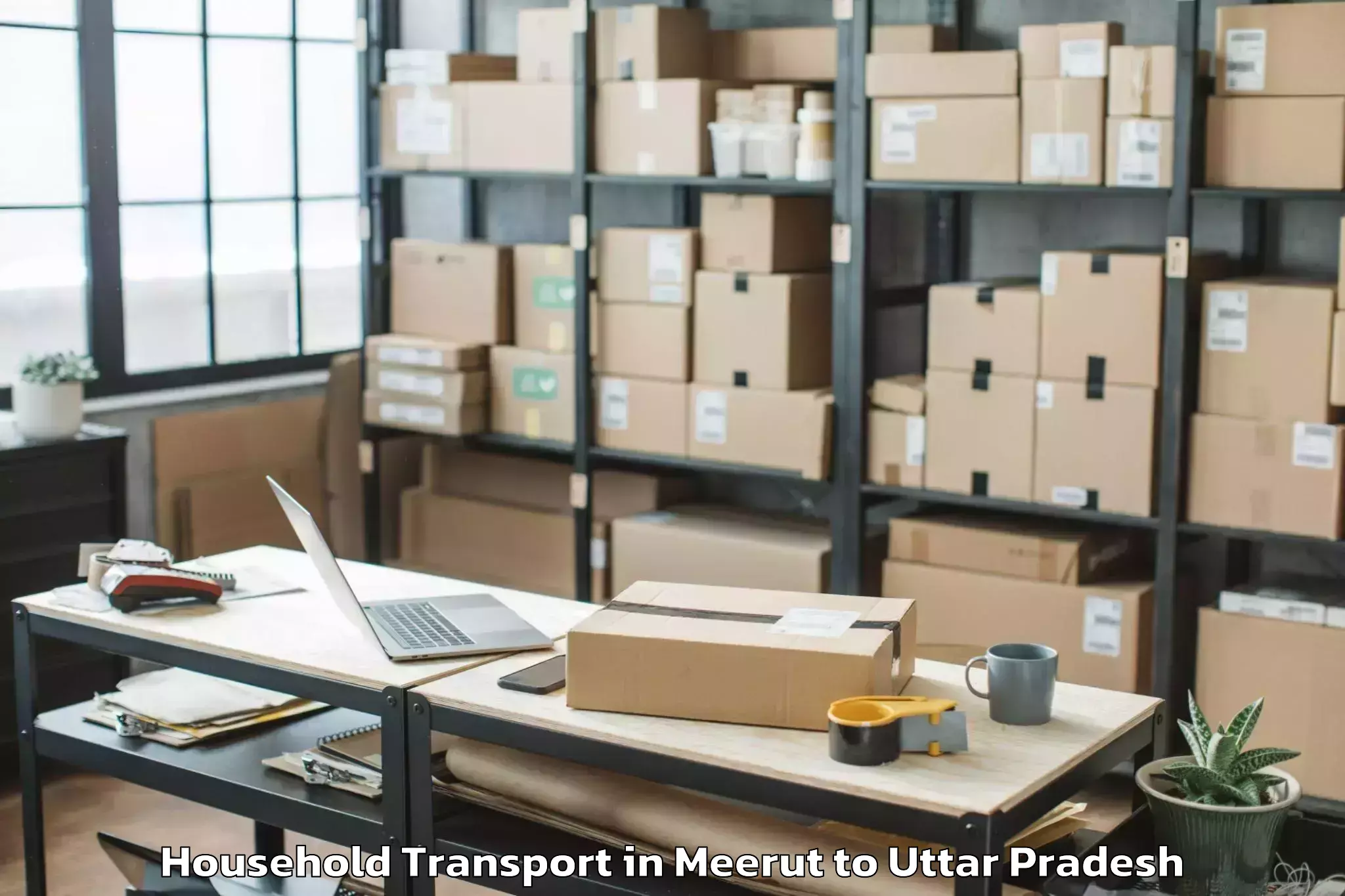 Book Meerut to Mahroni Household Transport Online